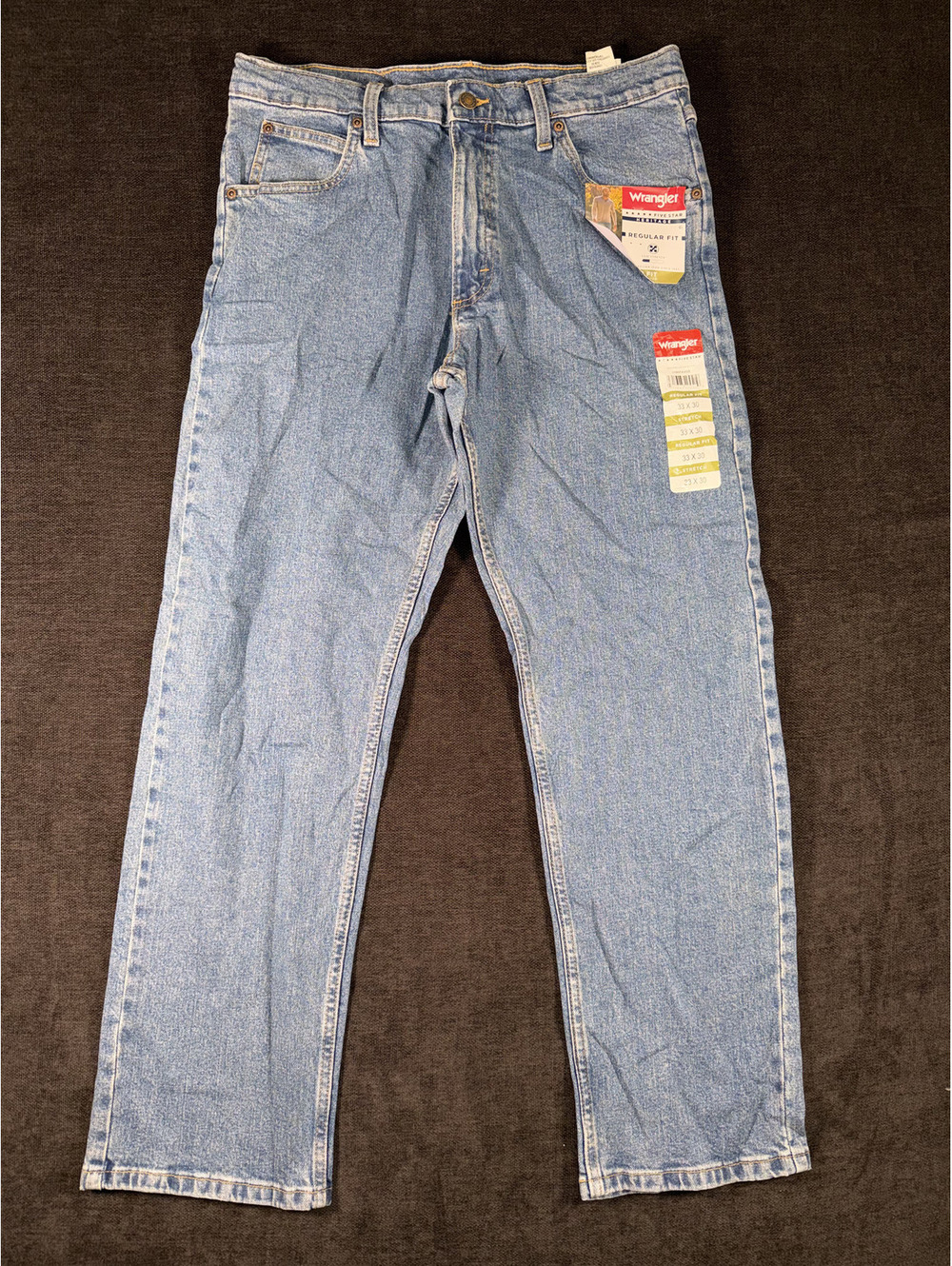 Wrangler Men's Regular Fit Blue Denim Jeans Size 33x30